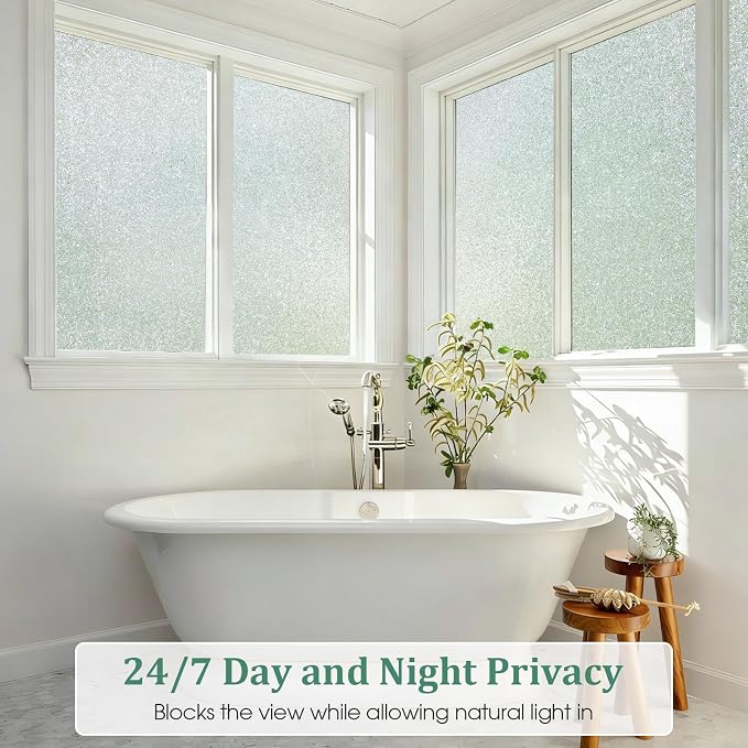 Coavas Window Privacy Film, Frosted Glass Window Film, Decorative Static Cling - Image 2