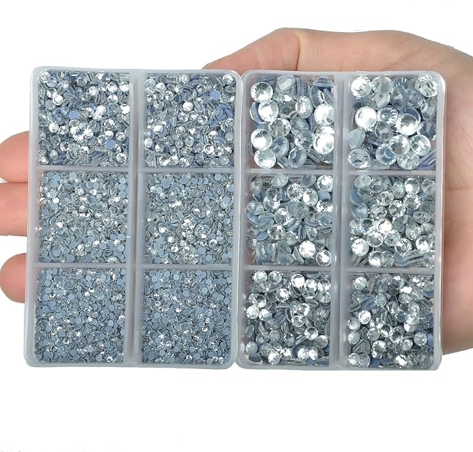 10000Pcs 2-Boxes Mixed Size Hot Fix Round Crystals Gems Glass Stones Hotfix - Image 4