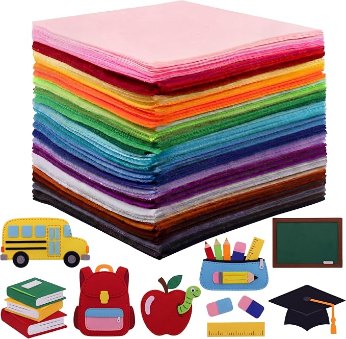 Moukeren 240 Pcs 9.8 x 9.8 Inch Felt Sheets Bulk by Moukeren