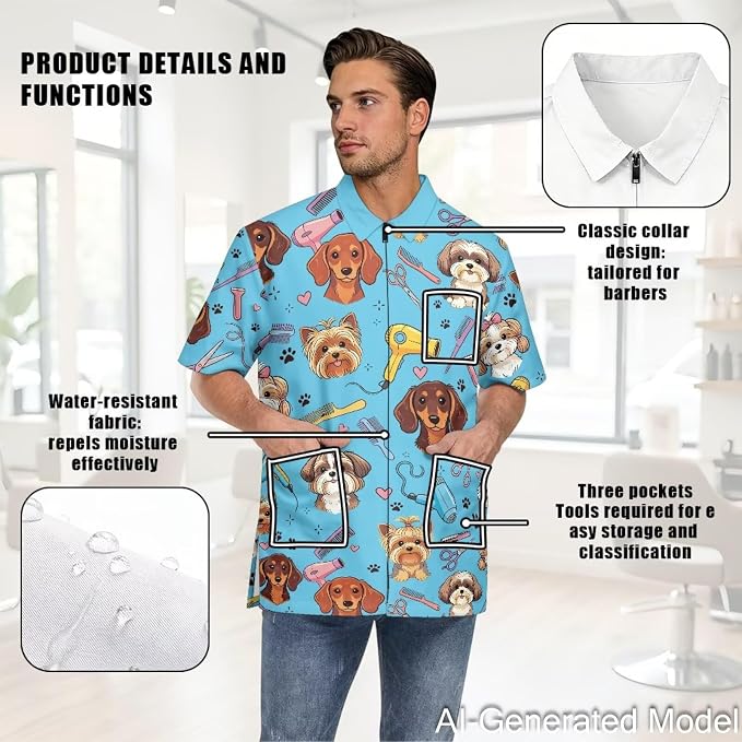 Professional Grooming Smock Unisex, Water Resistant Anti-Static | Hairdresser - Image 5