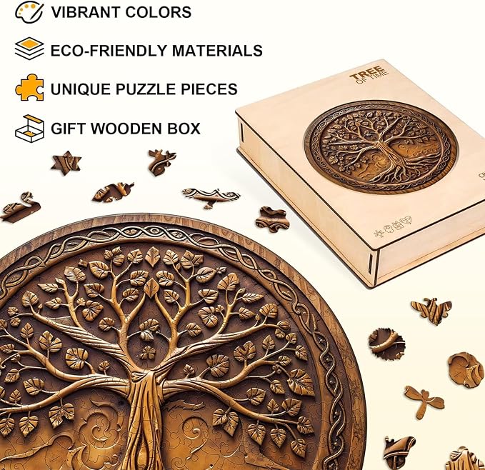 Tree of Time Puzzles Adults Gifts Wooden 270 Pieces 13.4 * 13.4in - Image 2