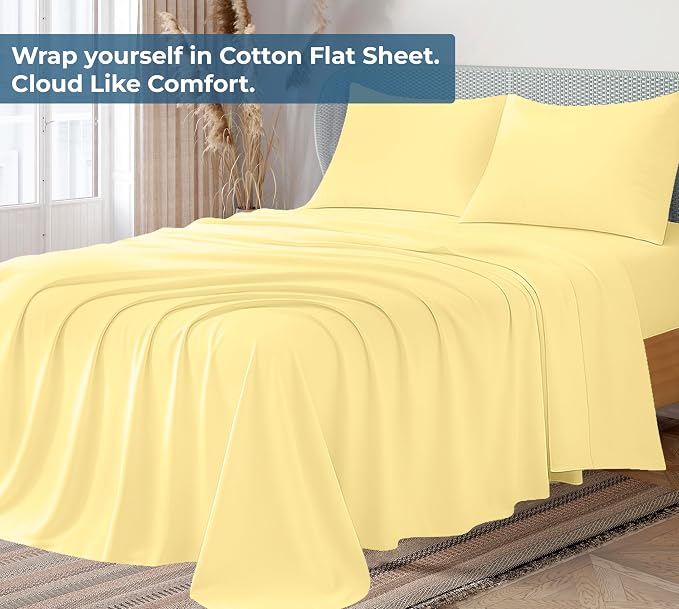 Royale Linens 100% Organic Cotton King Flat Sheet Only - Image 2