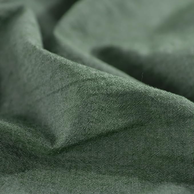 NEXHOME PRO Duvet Cover Queen 100% Washed Cotton, Organic Natural Linen Like - Image 9