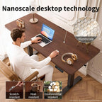 Veken 47.2 Inch Large Electric Standing Desk, Gaming Table, Walnut | Height - Image 8