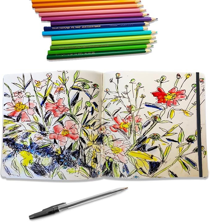 Square-Shaped Sketchbook, 8.3 x 8.3 inches, Lays Flat Flexible Sketch Book - Image 10