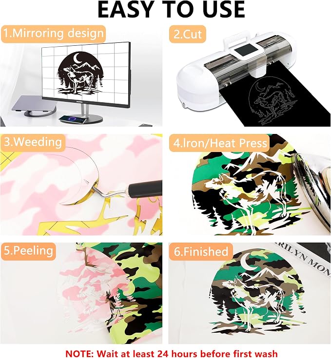 FUNKAKA HTV Heat Transfer Vinyl Bundle, 81 Pack 12" x 10" Sheets HTV Vinyl - Image 4