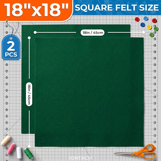 IONTACH 18" X 18" Soft Felt Sheets 1.6mm Thick | Acrylic Felt Fabric Sheets - Image 2
