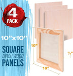 U.S. Art Supply 10" x 10" Unfinished Cradled Wood Panels - Image 2