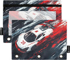 Truck Racing Car Pencil Pouch for 3 Ring Binder, 2 Pack Waterproof Pencil Bags by BOENLE-WELCOMEYOURCOMING