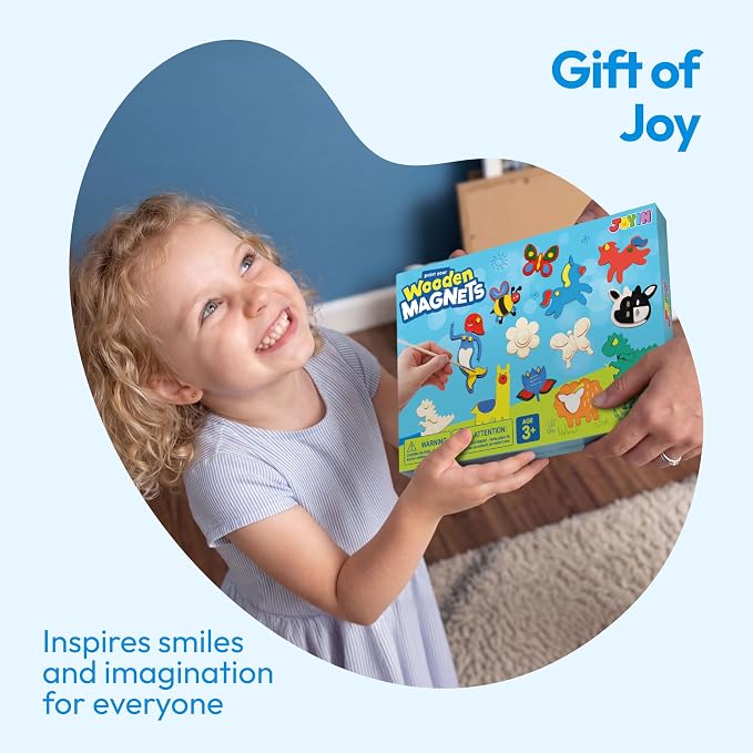 JOYIN 12 Wooden Magnet Creativity Arts & Crafts Painting Kit - Image 8
