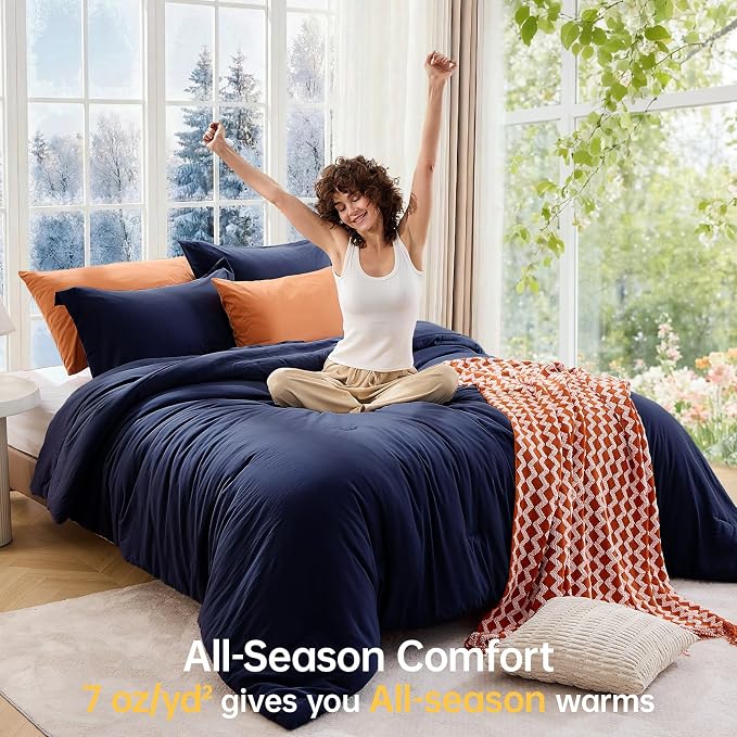 MUXHOMO Queen Comforter Set, All Season Ultra Soft Down Alternative Bedding - Image 4