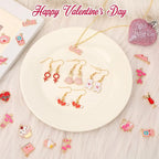 SANNIX 110Pcs Valentine's Day Charms Gold Enamel Jewelry Making Charm Pink - Image 4