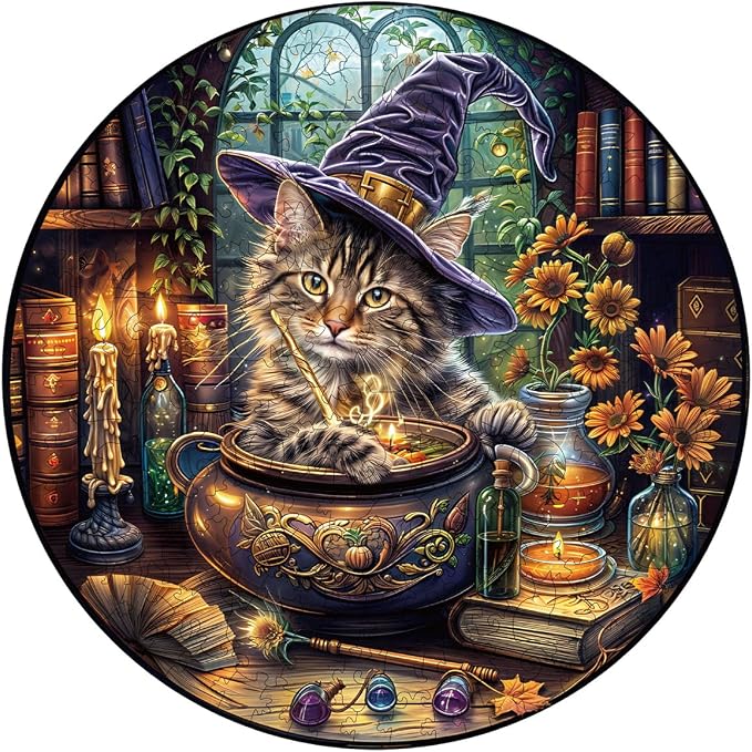KAAYEE Wooden Puzzles for Adults, 3D Visual Effect Magic Feline Cat Wooden by KAAYEEDirect