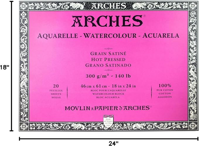 Arches Watercolor Block 18x24-inch Natural White 100% Cotton Paper - Image 3