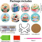 8 Pcs Book Diamond Art Coasters Kit - Image 6