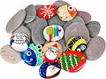 River Rocks for Painting 25 Pcs Large 2-3 Inch Flat Smooth Painting Stones by dojobkinb