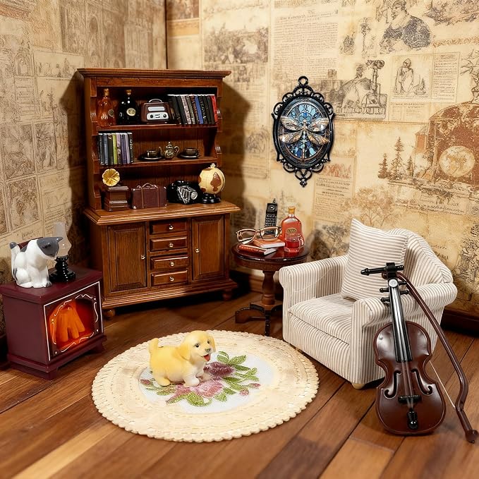 1：12 Scale Miniature House Furniture Set Classic Mini Furniture Sofa Set - Image 2