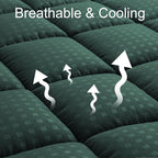 HYLEORY Twin XL Mattress Pad Quilted Fitted Mattress Protector Cooling Pillow - Image 2