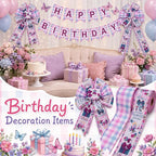 Birthday Wired Edge Ribbon, 2 Rolls 2.5 Inch x 10 Yards Each, Birthday Party - Image 9