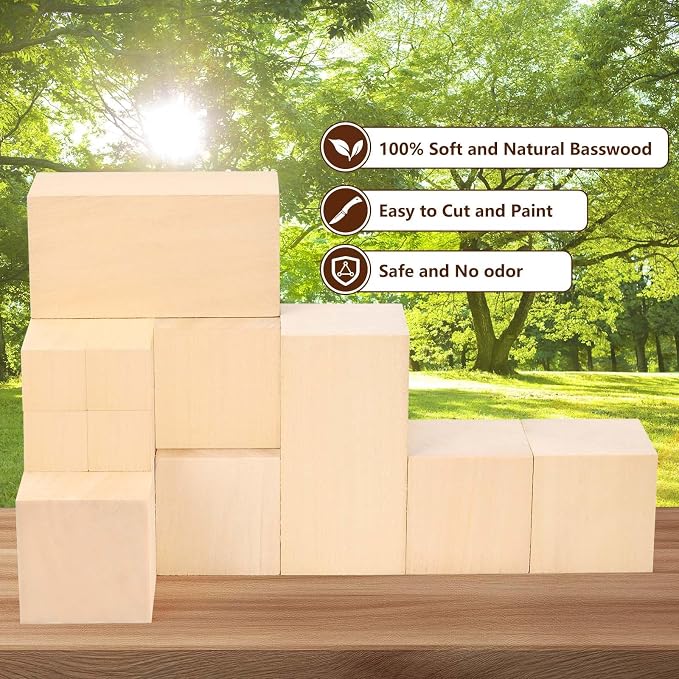 IMYMEE Basswood Carving Blocks-22PCS Whittling Wood Blocks Wood Carving Kit - Image 5