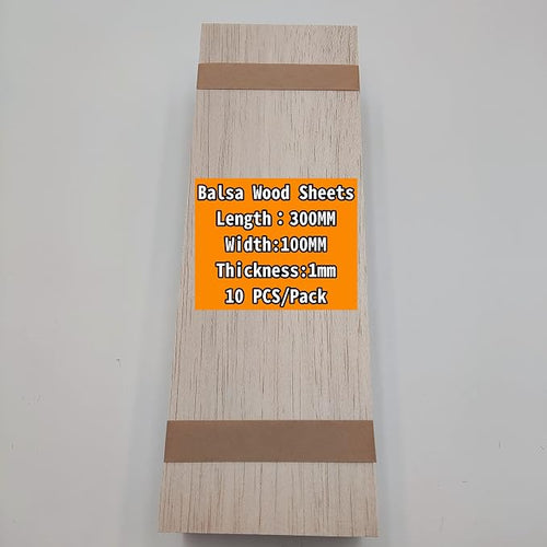 10 Pieces 1mm Balsa Wood Sheets 100mm X 300mm Natural Unfinished Wood by Unknown