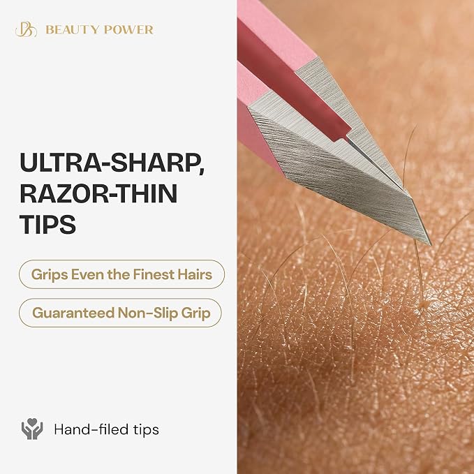 Beauty Power Tweezers for Women Facial Hair: Ultra Precision Tweezers for Women - Image 5