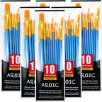 60 Pcs Acrylic Paint Brush Set, Oil & Watercolor by AROIC