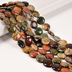 25Pcs 16mm Smooth Coin Natural Red Creek Jasper Beads by LangLong