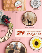 Wood Slices with Hole, Unfinished Wooden Circles - Image 5