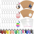 ZOCONE 144 PCS 2 INCH Acrylic Keychain Blanks Set, Display Card, Packing Bag by ZOCONE