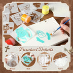 Marspark 72 Pcs Small Stencils for Crafts Reusable 3 Inch Stencils for Painting - Image 3