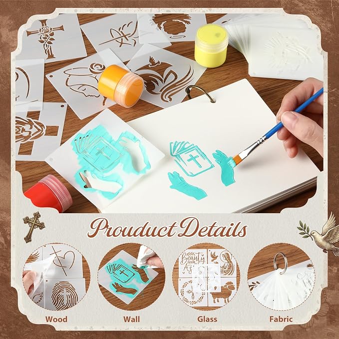 Marspark 72 Pcs Small Stencils for Crafts Reusable 3 Inch Stencils for Painting - Image 3
