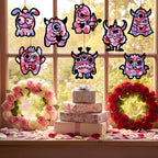 Eersida 32 Sets Valentine's Day Monster Suncatcher Craft Kit, DIY Stained Glass - Image 8