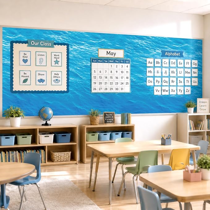 Ocean Waves Bulletin Board Roll Non-Woven Fabric Poster 16in X 20ft | Back to - Image 7