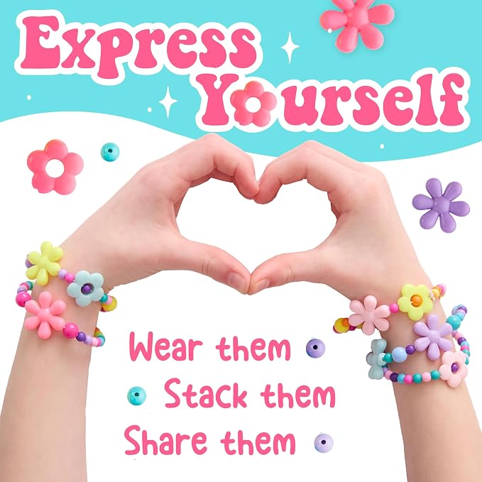 Creativity for Kids Beaded Flower Bracelet Making Kit | DIY Jewelry Craft Kit | - Image 6