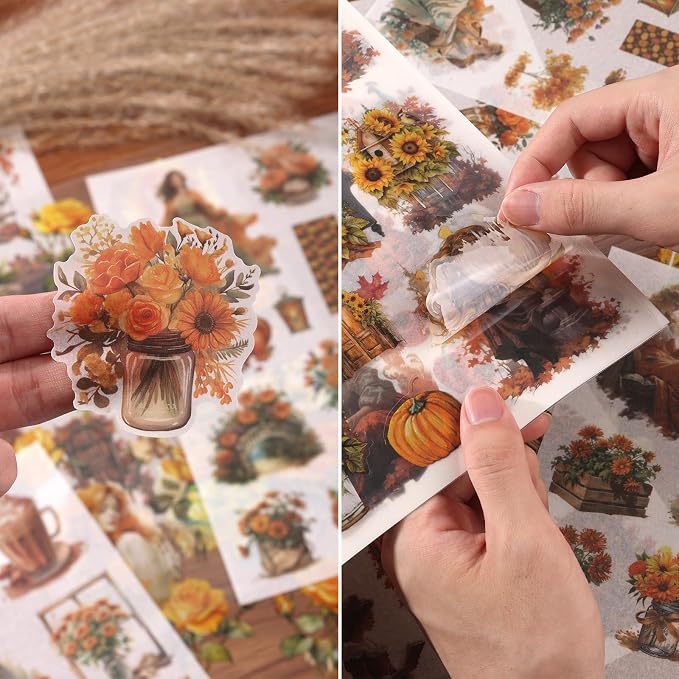 Scrapbook Stickers 20 Sheets 240 Pre-Cut Washi Stickers - Image 5