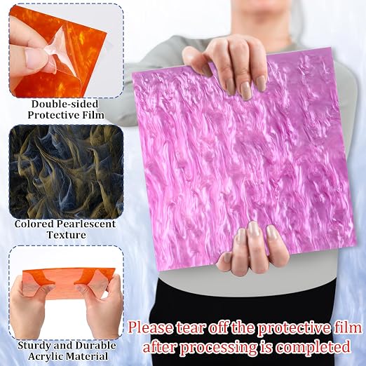 Geetery 30 Pcs Pearlescent Acrylic Sheets 1/8 Thickness Acrylic Sheets - Image 4