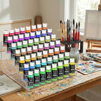 2 Pack 7-Layer Clear Acrylic Paint Holder Storage & Brush Holder Organizer | - Image 3