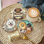 Clendo 8 PCS Coffee Dog Diamond Art Coaster Kits - Image 3