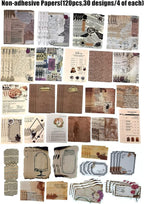 Esweny 260PCS Vintage Journaling Scrapbooking Supplies Scrapbook Sticker Paper - Image 4
