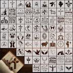 Marspark 72 Pcs Small Stencils for Crafts Reusable 3 Inch Stencils for Painting by Marspark
