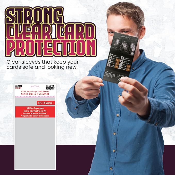 Sleeve Kings Premium XXXL Super Large Card Sleeves – 101.5x203mm, 110 Pack - Image 2