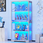 BROTTAR Display Cabinet with Glass Doors, 4-Tier Curio Cabinet with 3 Color by BROTTAR