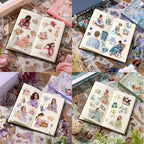 4 Book for Girls Scrapbooking Stickers Pre-Cut 480 washi Stickers PET People - Image 3