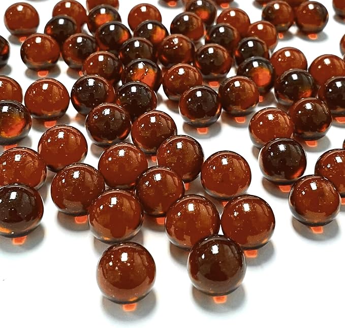 CYS EXCEL Amber Glass Gemstone Vase Filler Aquarium Round Marble Beads by CYSEXCEL%C2%AE