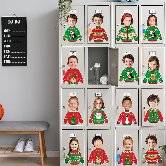 60pcs Christmas Theme Cutouts Ugly Sweater Bulletin Board Decorations Xmas Ugly - Image 5