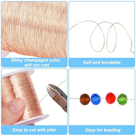 328 Feet Tarnish Resistant Copper Wires 28 Gauge/0.3mm Jewelry Craft Wires - Image 2