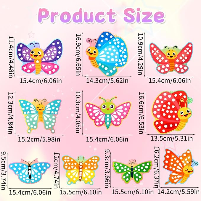 JULEASEL DIY Mirror Mosaic Butterfly Art Craft Kit Girls Toy Gift - Image 7
