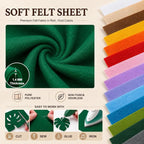 Emerald Green Large Felt Fabric 36" x 36", 1.4 mm Soft Felt Sheet, Nonwoven - Image 4