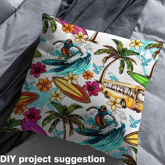 Feelyou Ocean Surfing Upholstery Fabric by The Yard, Hawaiian Palm Tree Outdoor - Image 4